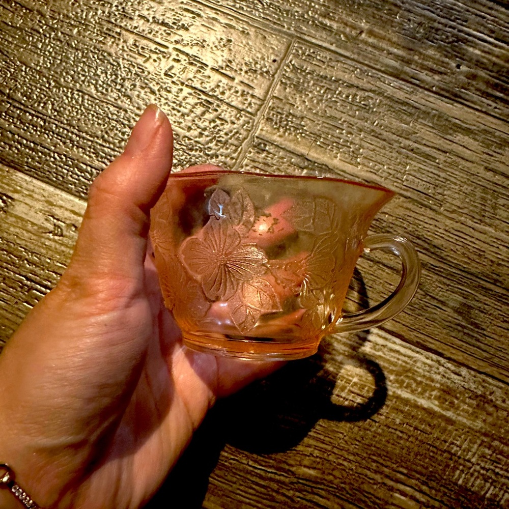 VINTAGE Dogwood Macbeth Pink Depression Glass